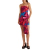 womens bow recycled polyester mini dress