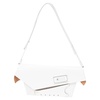 medium snatched shoulder bag in white patent calf leather