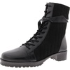 clarita womens quilted leather combat & lace-up boots