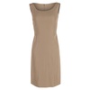 paneled sleeveless shift dress in brown wool