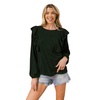 round neckline front ruffle detail knit top