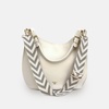 the harriet stone leather bag with olive green arrow strap