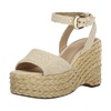 women's april platform sandals in linen raffia