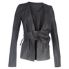 wrap jacket in black leather