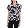 petites womens sheer v neck blouse