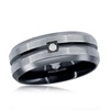 stainless steel black and silver cz ring
