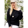 round neck long sleeve solid sweater