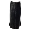 midi flared skirt in black silk