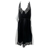 mm6   paneled lace-trim midi dress in black and white silk and cotton