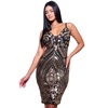 spaghetti strap holiday sequins plunge mini dress