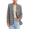 womens plaid wool double-breasted blazer