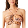 womens cheetah bandeau bikini swim top