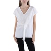 womens twist front v neck blouse