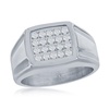 stainless steel cz square ring