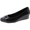 morgan womens faux leather round toe wedge heels
