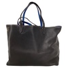duo large reversible textured tote in black leather