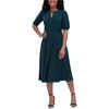petites womens ruched polyester midi dress