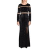 womens sequined illusion evening dress
