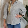 striped button up in black and white