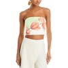 womens smocked back flora printed cropped