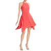 ladder inset fit and flare dress in red