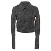 snake print moto jacket in black cotton