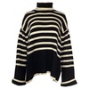 signature stripe turtleneck sweater in black wool