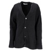 v-neck buttoned cardigan in black wool
