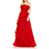 womens pleated chiffon evening dress