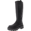 crowww womens faux leather tall knee-high boots