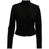 mandarin-collar flared hem blazer in black wool