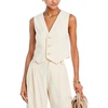 womens button linen suit vest