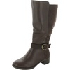 victoria plus plus womens faux leather wide calf knee-high boots