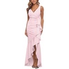 womens ruffled long evening dress