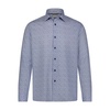 navy grey check hidden button down long sleeve shirt