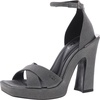 linda womens criss-cross shimmer block heel