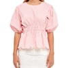striped woven blouse in pink