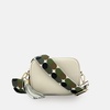 stone leather crossbody bag with khaki pills strap