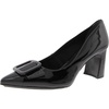 akbentley womens buckle man made block heels