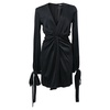 v-neck mini dress in black silk
