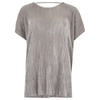 plisse deep v back top in silver