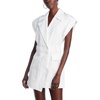 womens linen blend collar mini dress