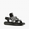 women gomma lace sandal in vitello nero