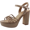 dessa womens strappy faux leather platform heels