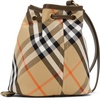 Beige Check Drawstring Pouch