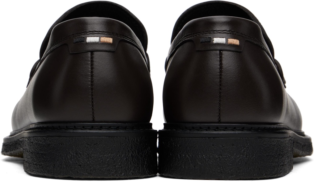 Brown Polished-Leather Loafers