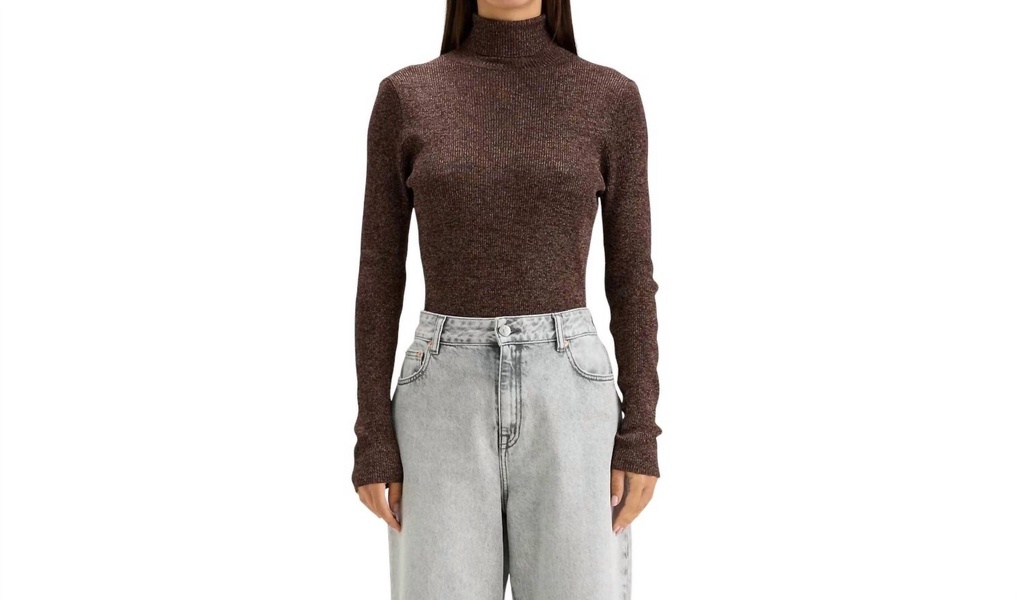 anoit turtleneck sweater in chestnut