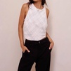 bias tie back tank in ivory