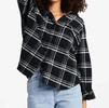best time woven top in navy