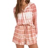 high waist flowy shorts in red clay tie dye